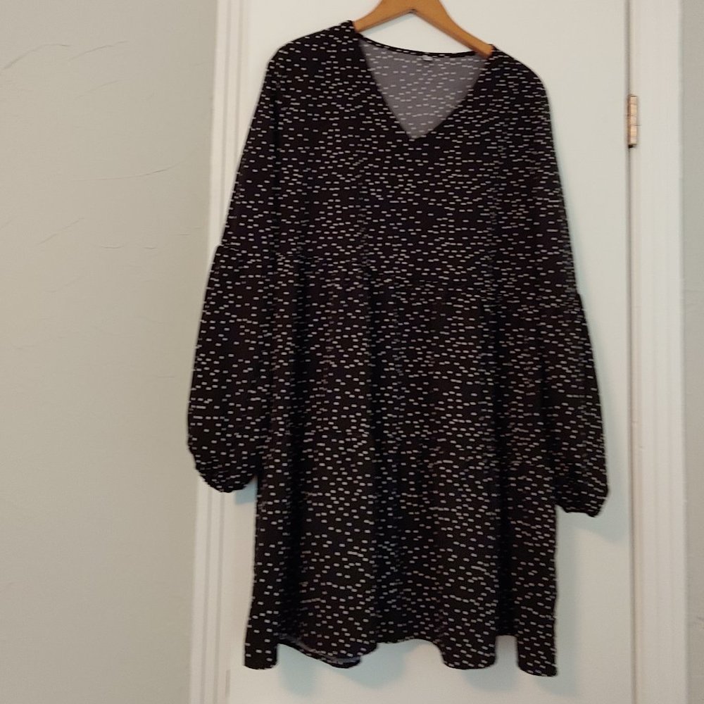 Dress, XL, black/white